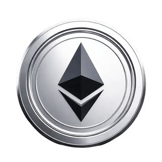 Floating graphic of an Ethereum ETH coin
